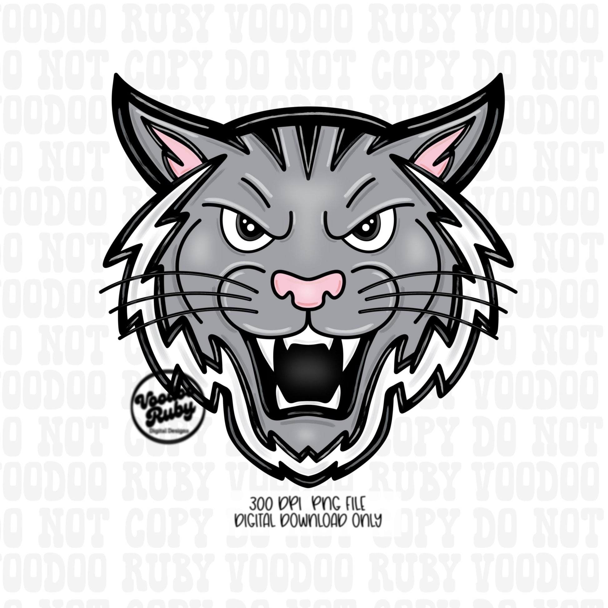 Wildcats Mascot PNG Bundle: Hand-Drawn Sublimation Design (Digital Download))