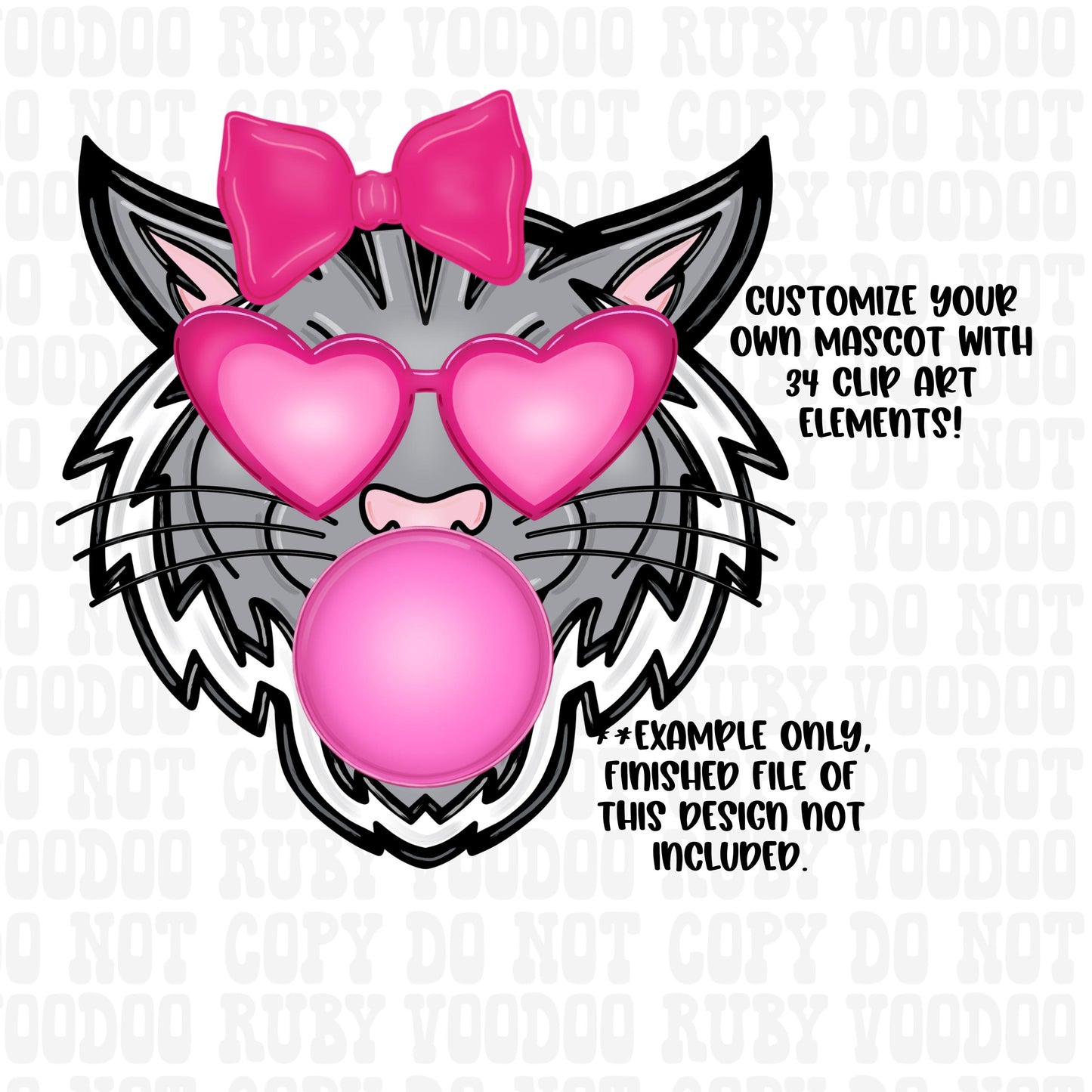 Wildcats Mascot PNG Bundle: Hand-Drawn Sublimation Design (Digital Download))