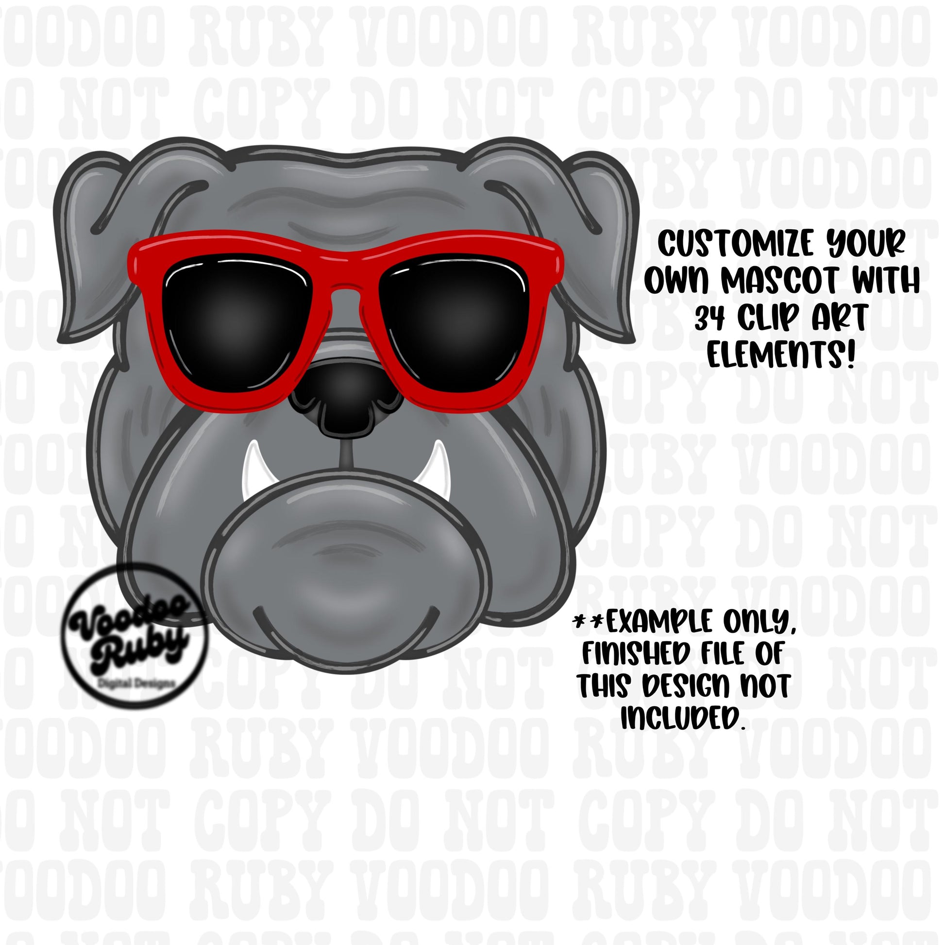 Bulldogs Mascot PNG Bundle: Hand-Drawn Sublimation Design (Digital Download