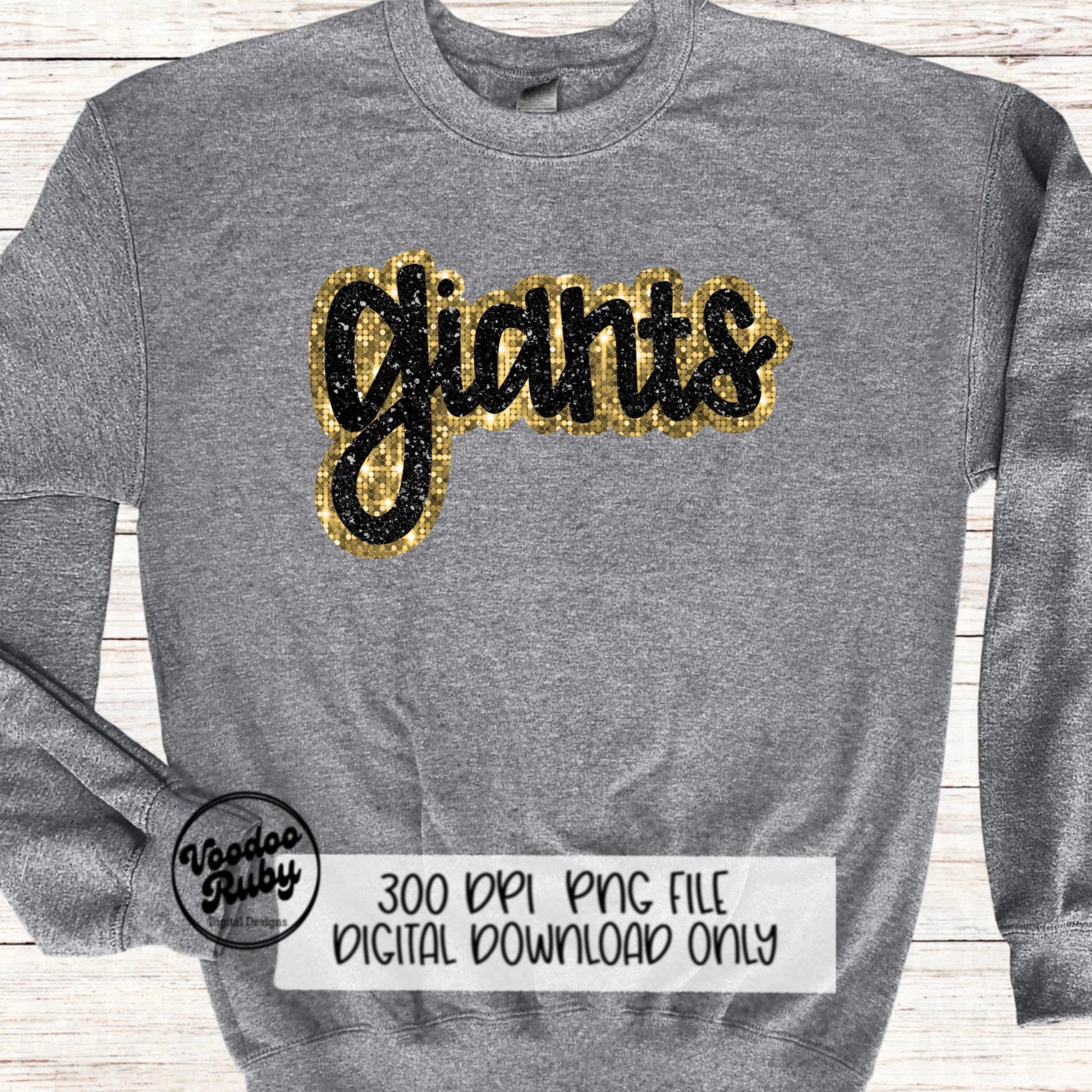 Giants PNG Design Sequins Glitter Hand Drawn Digital Download Faux Sequins Patch PNG Printable Clip Art Faux Appliqué Giants Football DTF