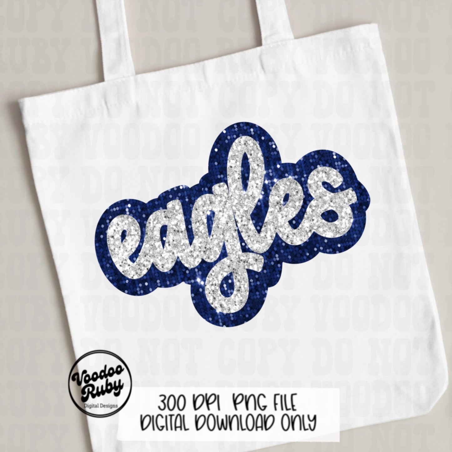 Eagles PNG Design Sublimation Sequins Glitter Hand Drawn Digital Download Faux Sequins Patch PNG Printable Clip Art Faux Appliqué Eagles Football DTF