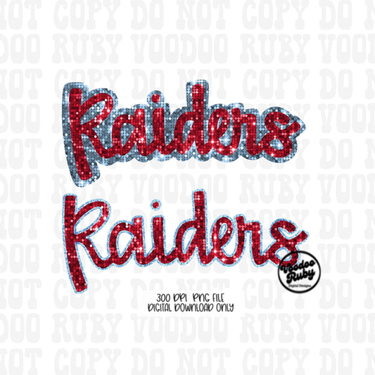 Raiders PNG Design Sequins Glitter Hand Drawn Digital Download Faux Sequins Patch PNG Printable Clip Art Faux Appliqué Raiders Football DTF