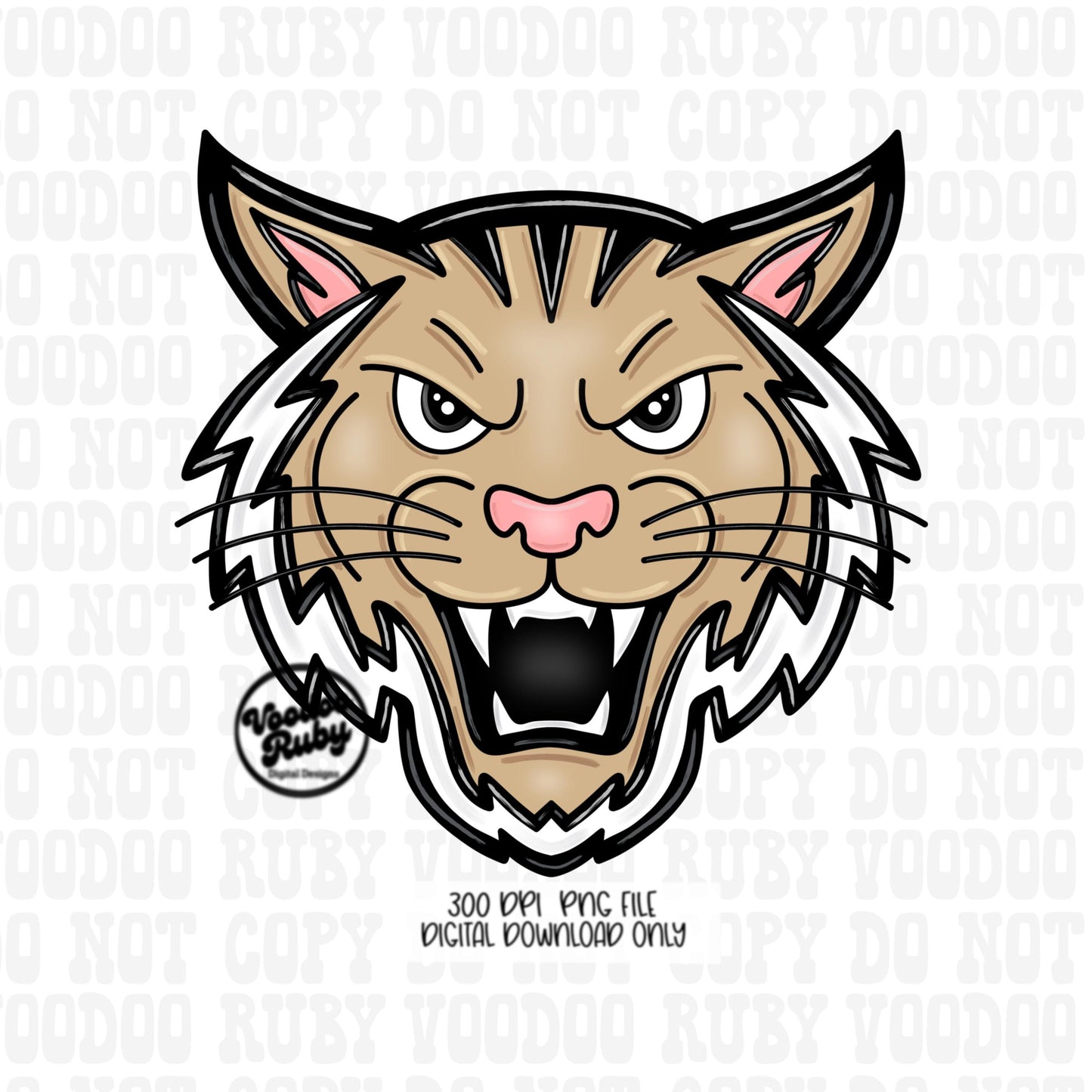 Wildcats Mascot PNG Bundle: Hand-Drawn Sublimation Design (Digital Download))