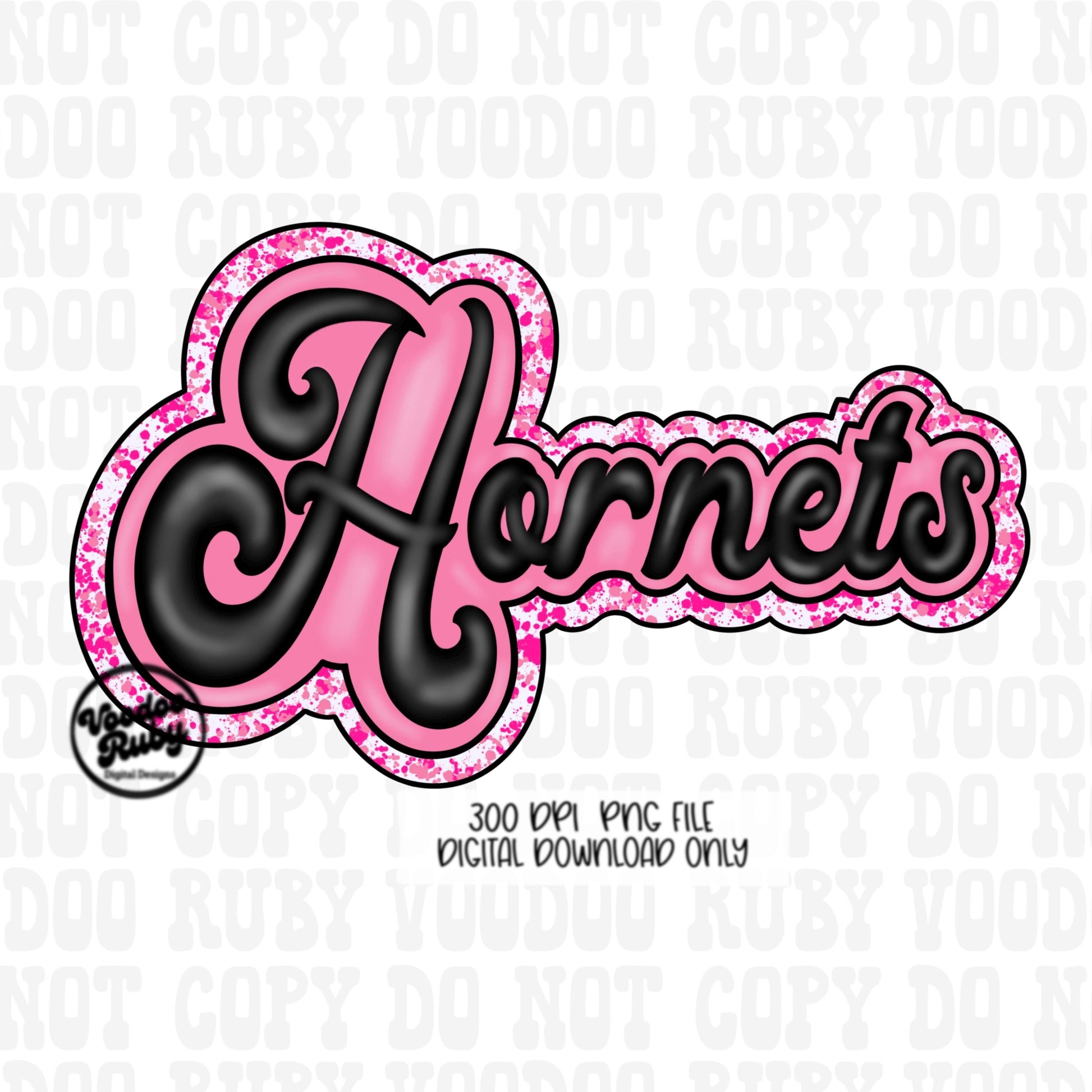 Hornets Sublimation Design | Hornets PNG | Hand Drawn Digital Download | Pink Football PNG | Mascot | Sports png | Clip Art | Printable