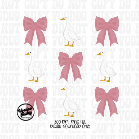 Pink Coquette Goose PNG: Vintage Grandmacore Digital Download