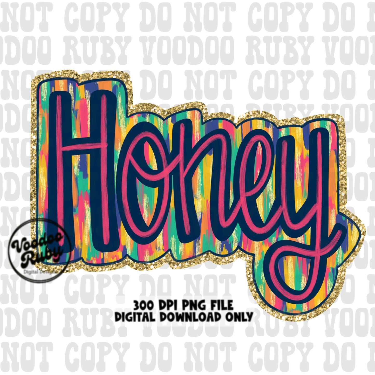 Glitter Honey PNG Design Sublimation Hand Drawn Digital Download Summer PNG Honey Clip Art Mom Mother's Day Design dtf Printable