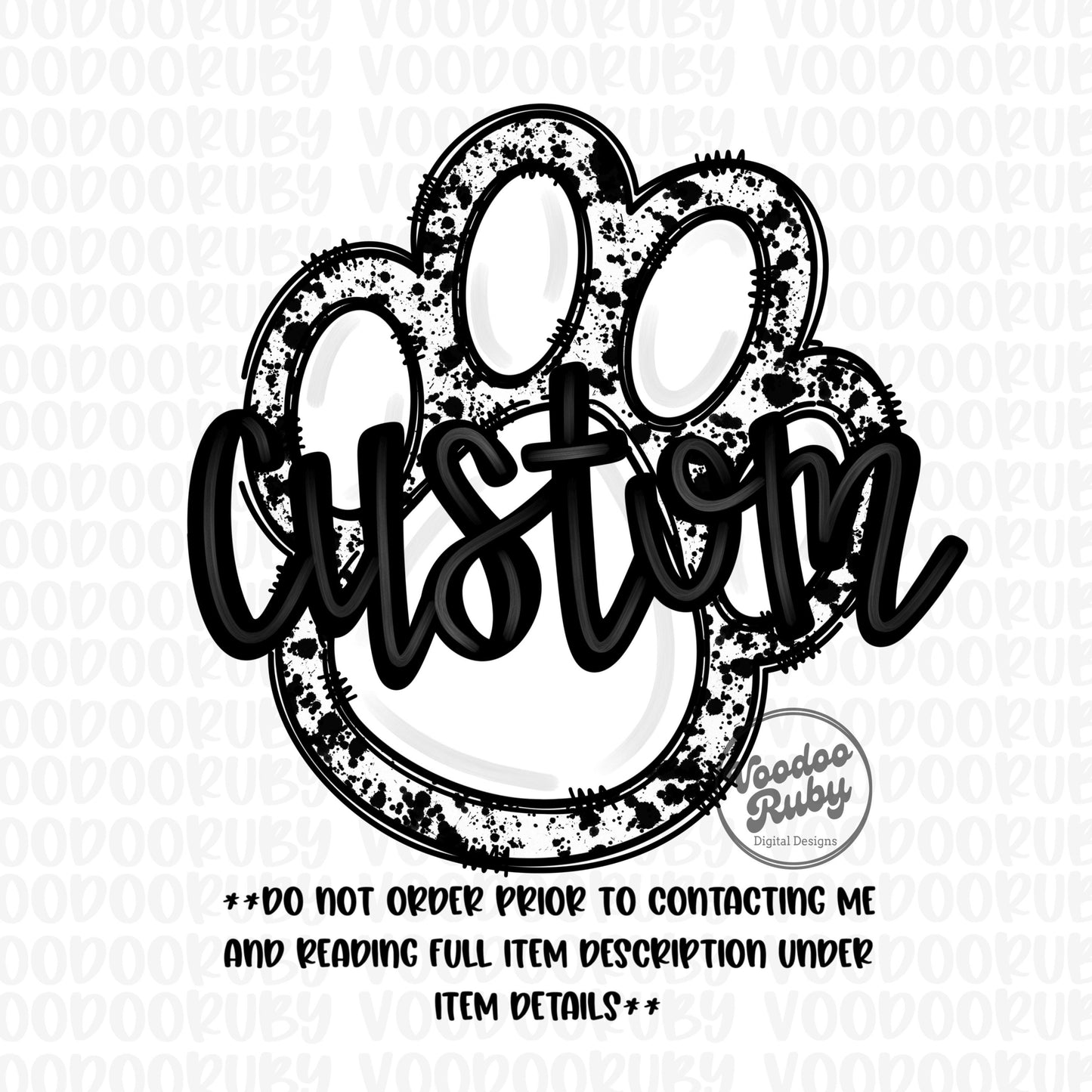 Custom Mascot Paw Print PNG Design: Sublimation & DTF Printable (Digital Download)