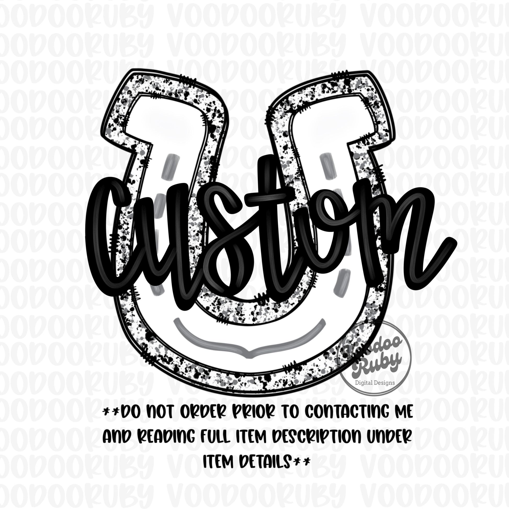 Custom Mascot PNG Design: Hand-Drawn Football Horseshoe Clip Art (Digital Download