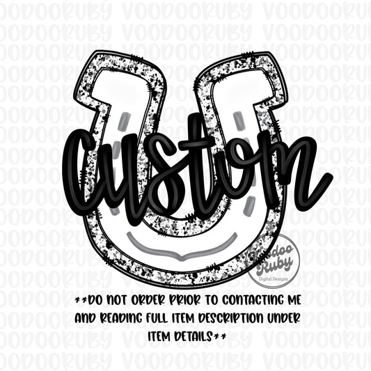 Custom Mascot PNG Design: Hand-Drawn Football Horseshoe Clip Art (Digital Download