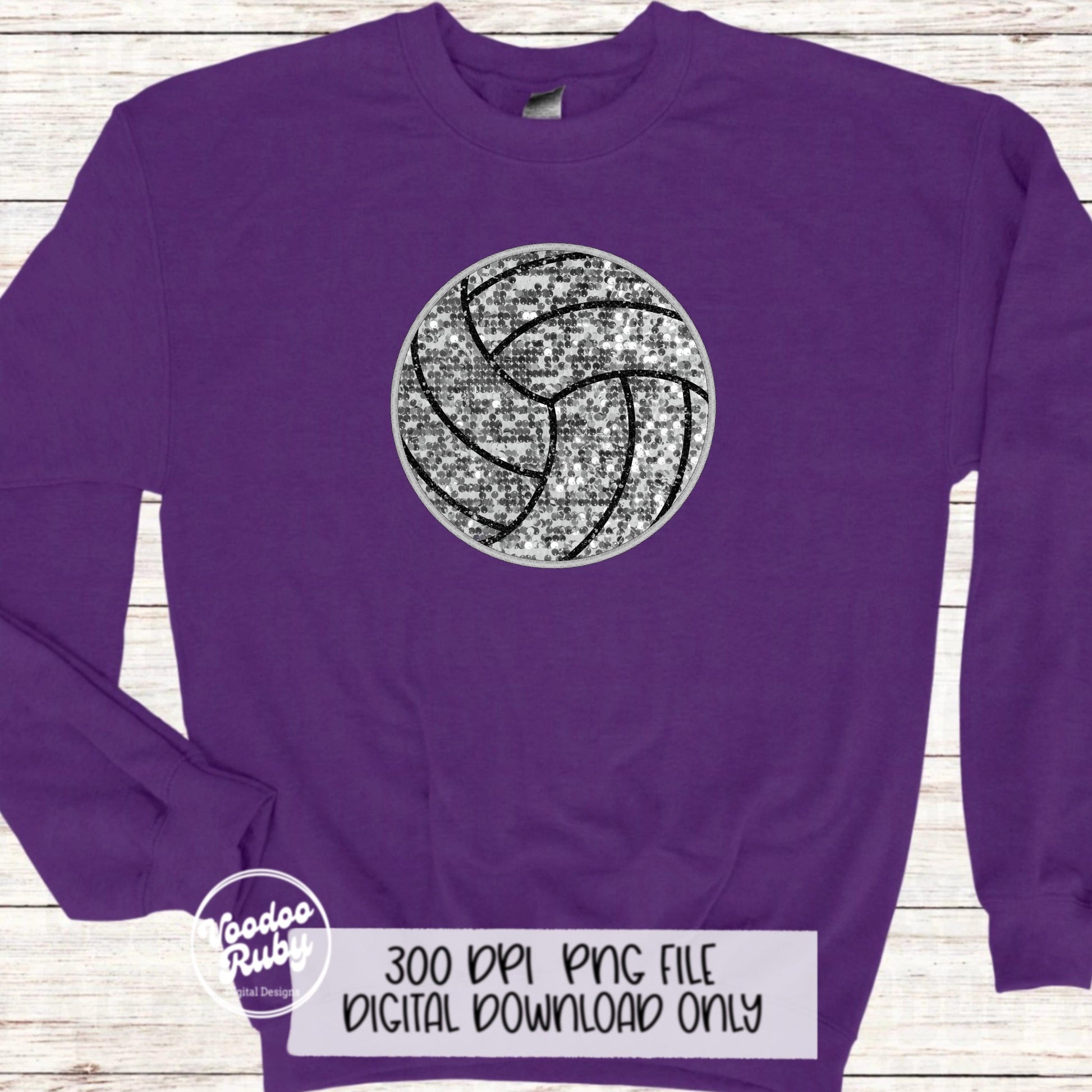 Sequin Volleyball PNG Design Sublimation Hand Drawn Digital Download Faux Sequins Patch png Volleyball Clip Art Volleyball DTF Printable