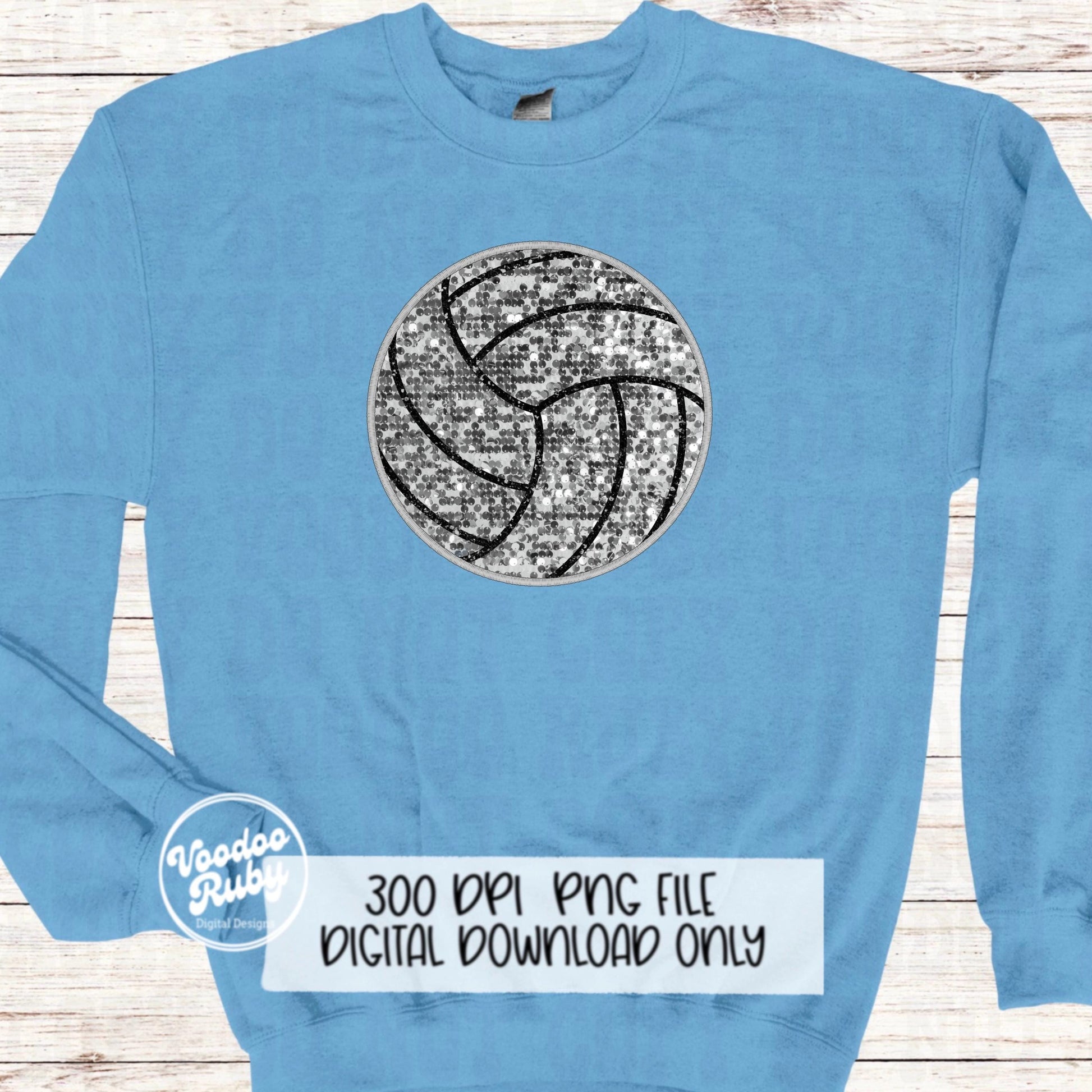 Sequin Volleyball PNG Design Sublimation Hand Drawn Digital Download Faux Sequins Patch png Volleyball Clip Art Volleyball DTF Printable