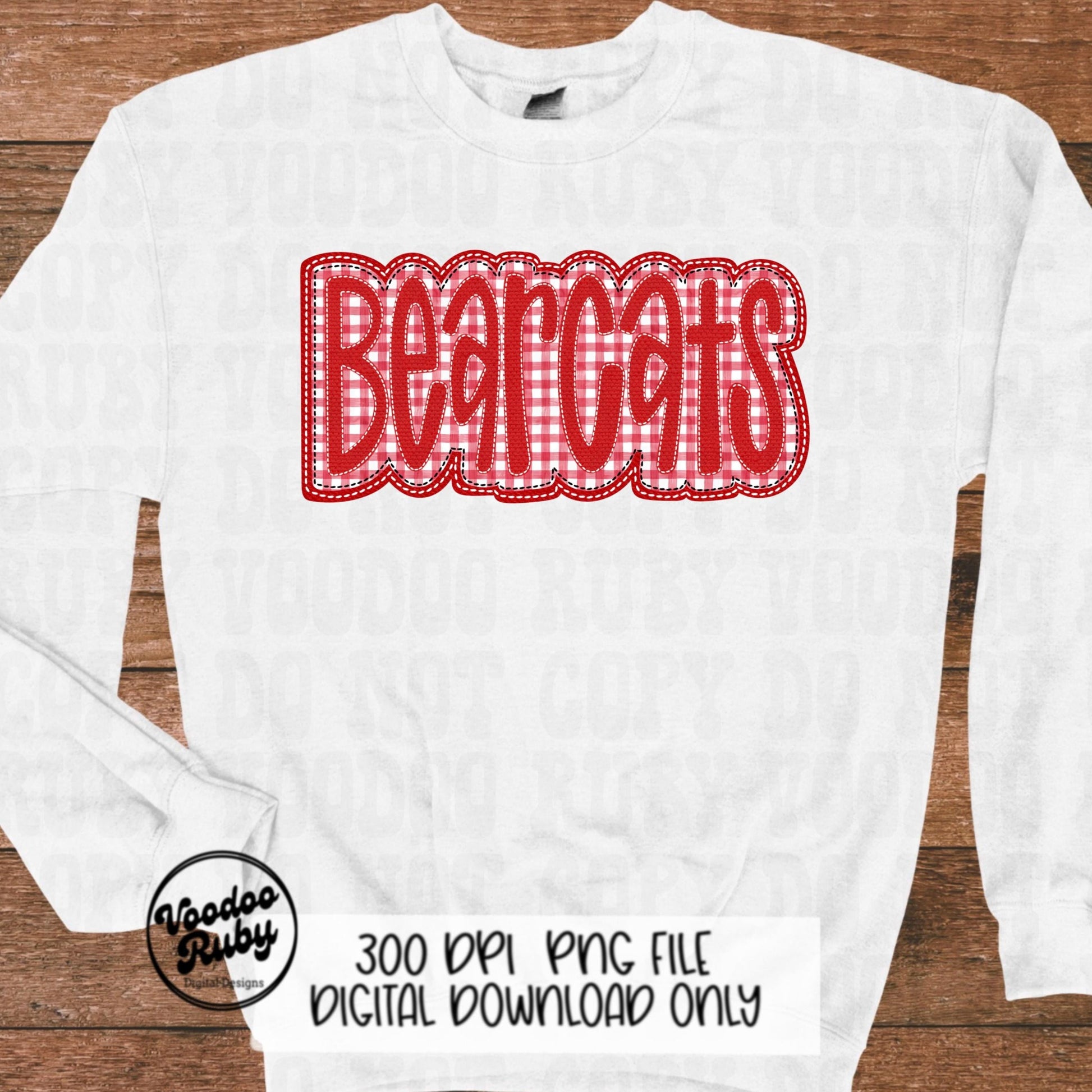 Bearcats PNG Design Embroidery Faux Applique Hand Drawn Digital Download Sublimation Bearcats PNG Football png Bearcats DTF Printable