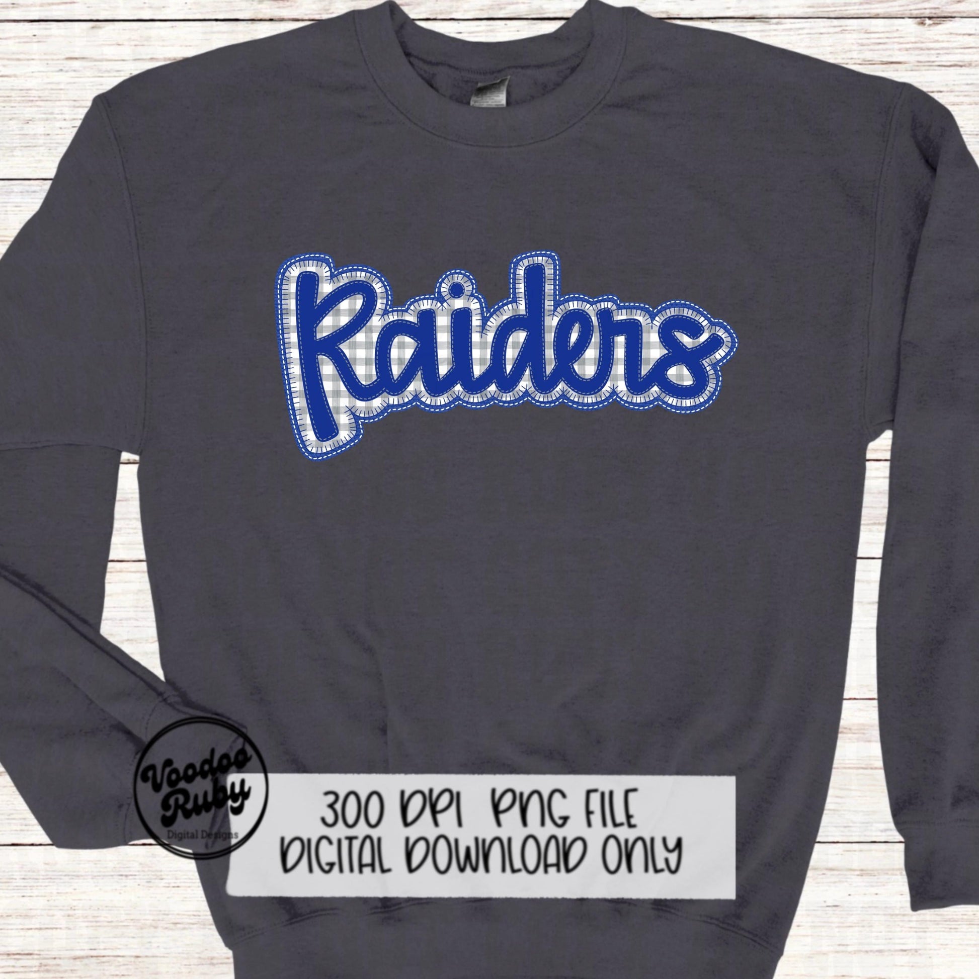 Raiders PNG Design Embroidery Faux Applique Hand Drawn Digital Download Sublimation Raiders PNG Football png Blue Raiders DTF Printable