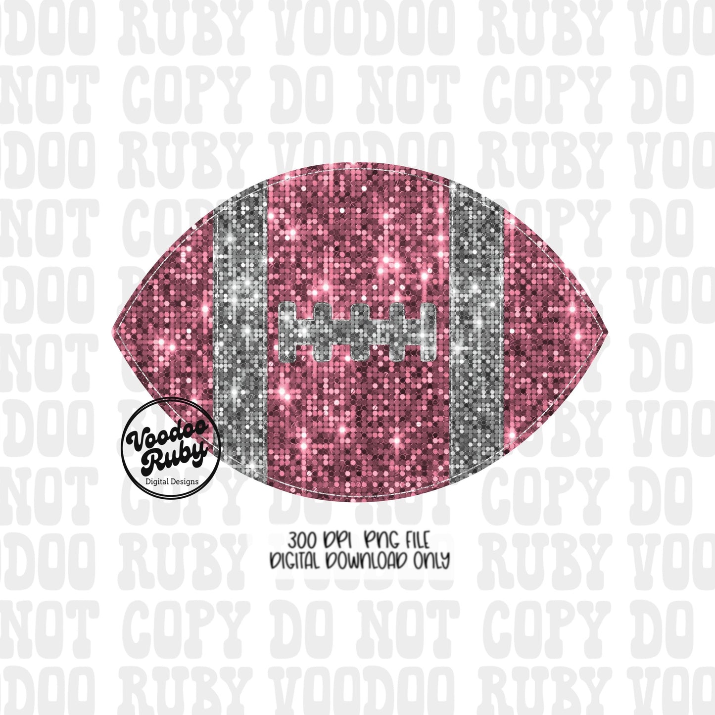 Pink Glitter Football PNG: Sequin Sublimation Design (Digital Download