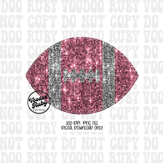 Pink Glitter Football PNG: Sequin Sublimation Design (Digital Download