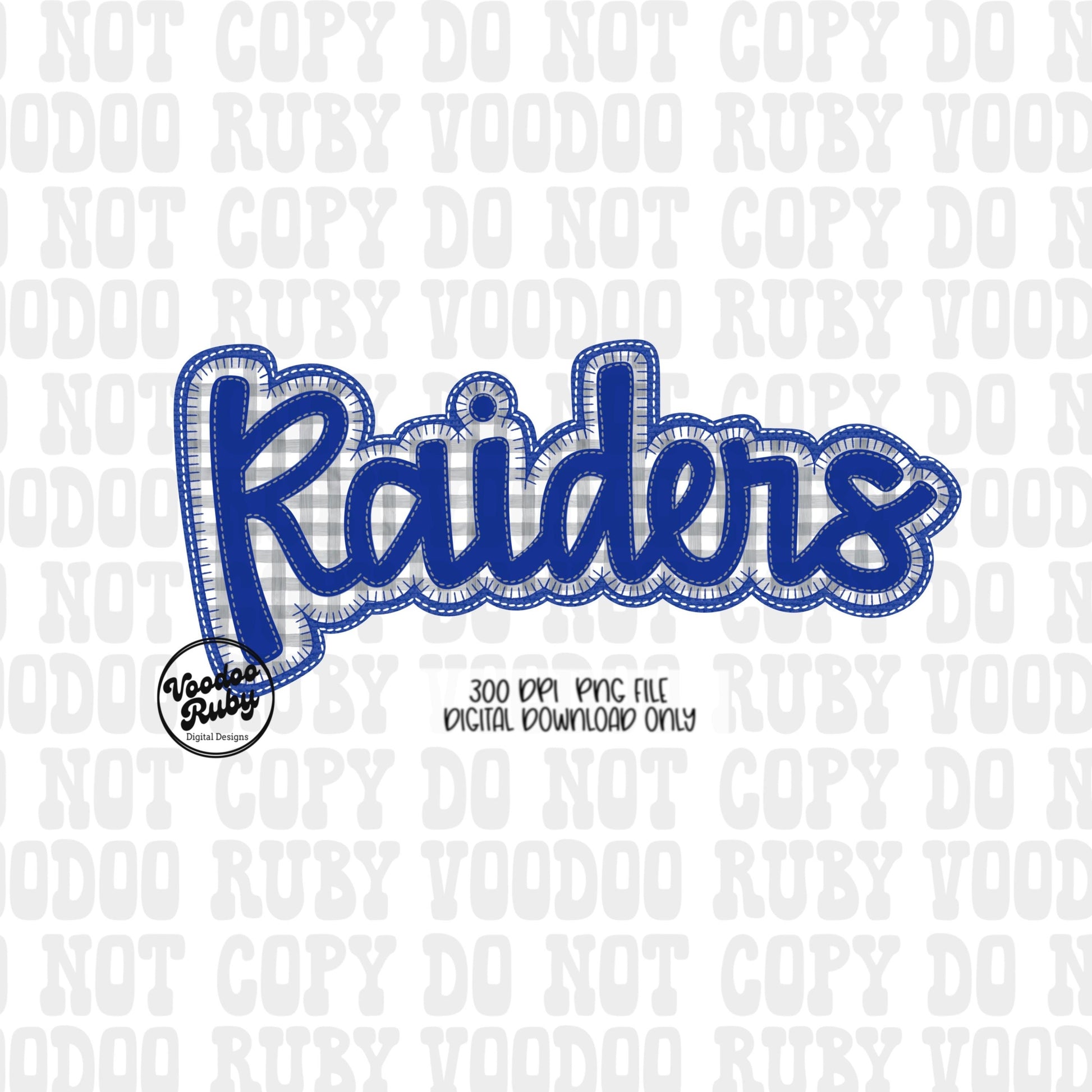 Raiders PNG Design Embroidery Faux Applique Hand Drawn Digital Download Sublimation Raiders PNG Football png Blue Raiders DTF Printable