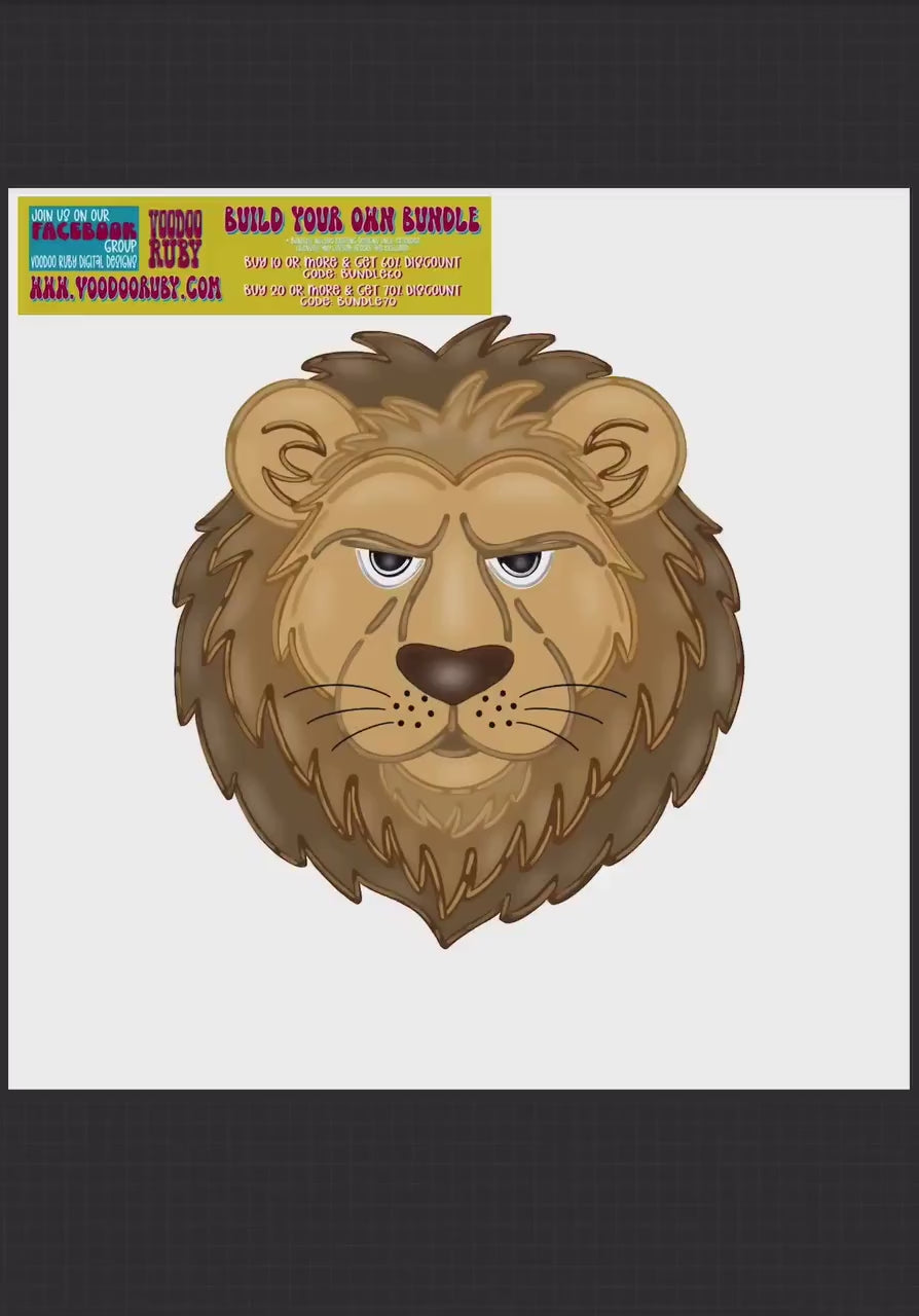 Lions Mascot PNG Bundle: Hand-Drawn Clip Art for Sublimation (Digital Download
